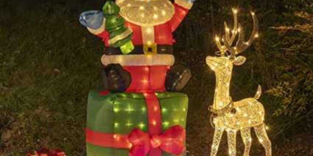PEIDUO Christmas Lighted Gift Boxes, Set of 3, Outdoor Present Decorations, Under The Tree Packages for Indoor Holiday P