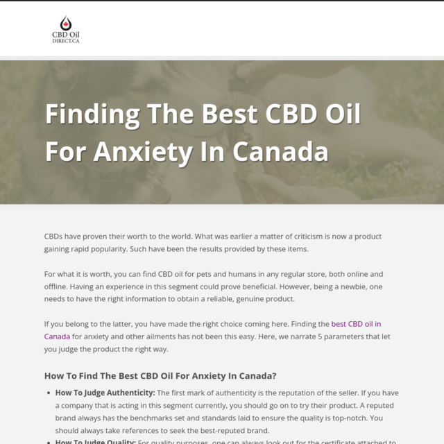 Finding The Best CBD Oil For Anxiety In Canada