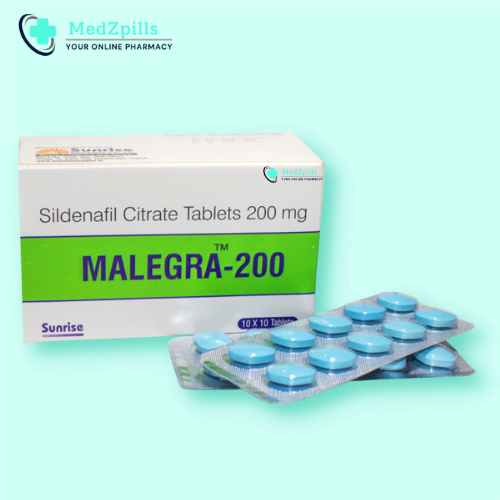 Malegra 200 mg (Sildenafil Citrate) @ Cheap price - Medzpills