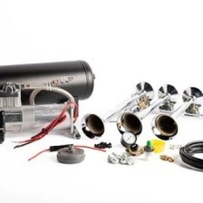 Shop Chrome 3 Trumpet Air Horn Kit with Compressor and Air Tank Profile Picture