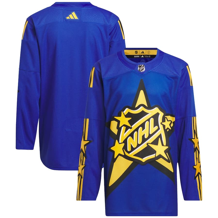 Men's 2024 NHL All-Star Game adidas x drew house Blue Primegreen Authentic Jersey - CheapRangersJerseys.com